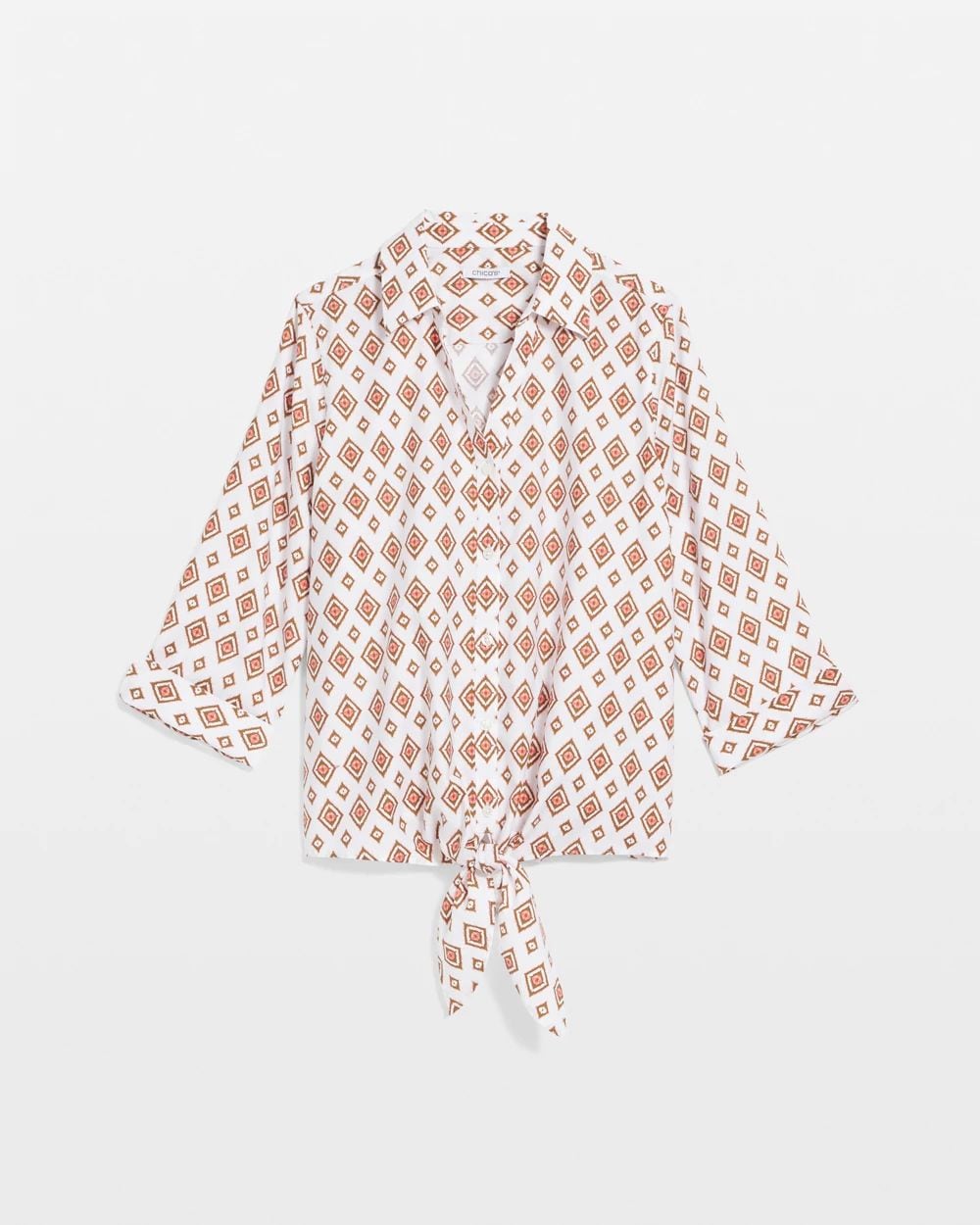 No Iron™ Tie-Front Geo-Print Shirt | Chico's